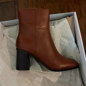 Marc Fisher Tan Leather Ankle Booties